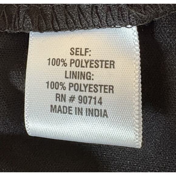 MSK Women's Black Printed Pintucked Split Neck Tie at Waist A-Line Dress Size 14 - Picture 12 of 16